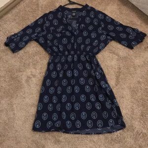 Blue v neck dress
